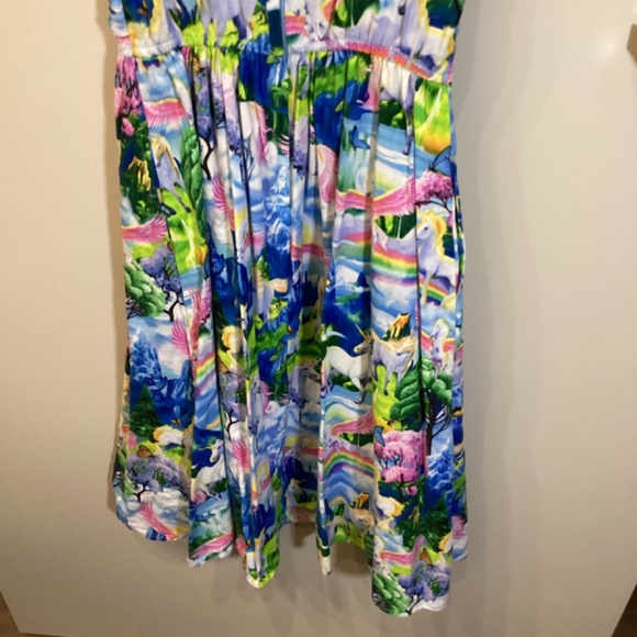 Retrolicious Pegasus Rainbow Print Dress Women’s Size XS Made in USA Pockets HTF - Picture 6 of 14